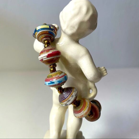 Hand Crafted upcycled paper bead bracelet - Picture 1 of 6